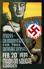 On February 20, 1939, the German American Federation held an ''Americanization'' rally in New York�s Madison Square Garden, with 20,000 attendees, denouncing Jewish conspiracies, President Roosevelt, and others. The rally, attended by supporters and members, was protested by huge crowds of anti-Nazis, who were held back by 1,500 NYC police officers.
